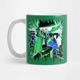 Military Macaw Parrot of the Sunburst Greenery Mug